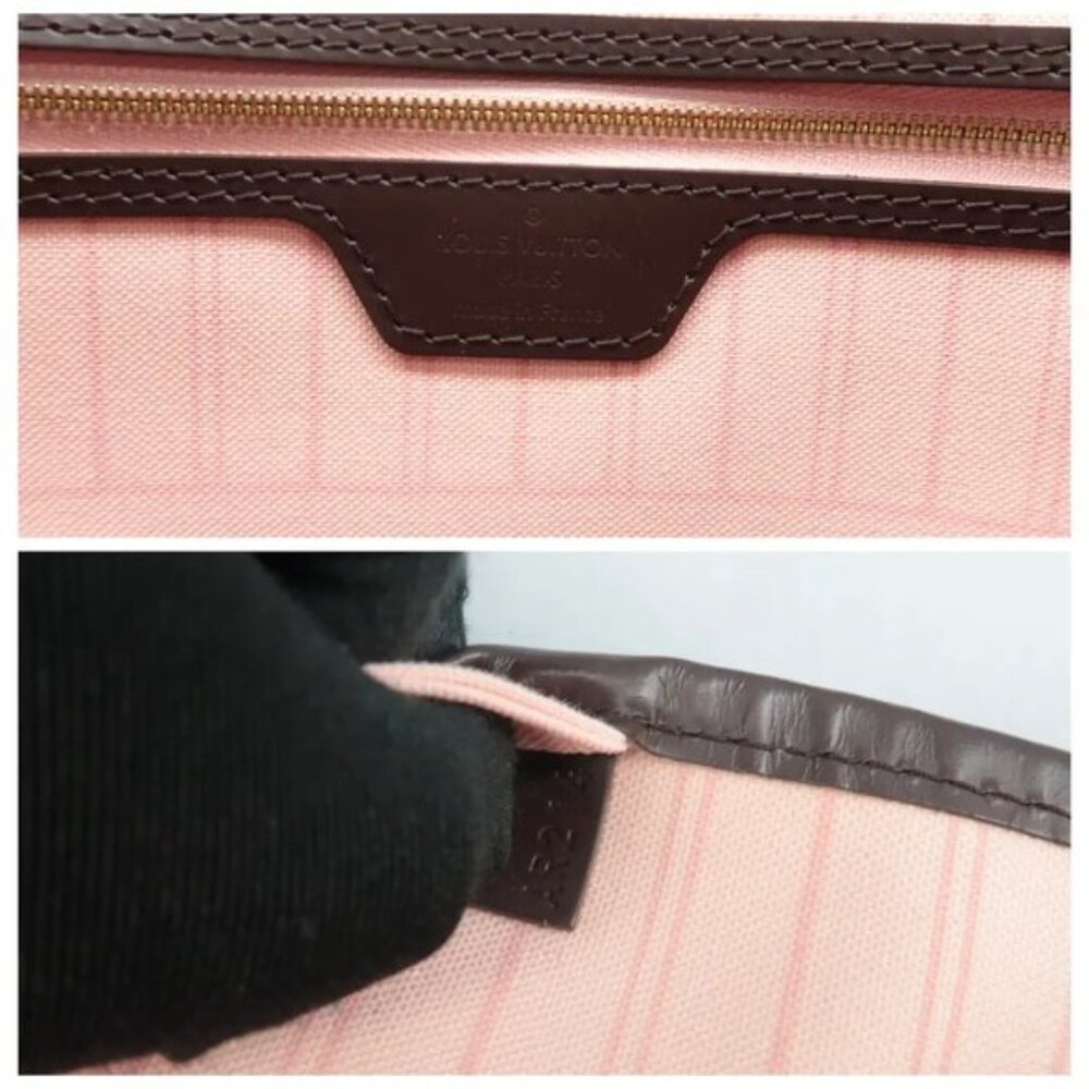 100% Auth Louis Vuitton Neverfull MM Brown W/P Damier Ebene Canvas Shoulder Bag - Picture 10 of 12